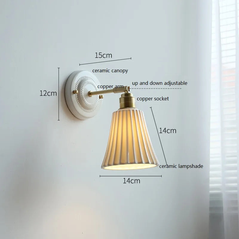 Cream Ceramic Flower Wall Lamp