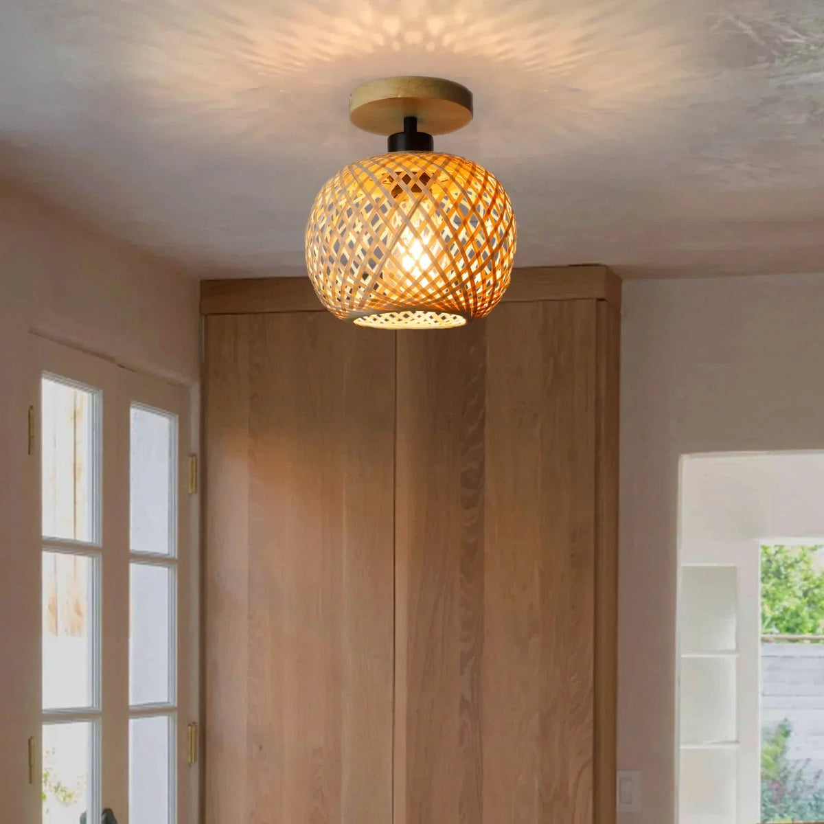 Natura Woven Bamboo Ceiling Lamp