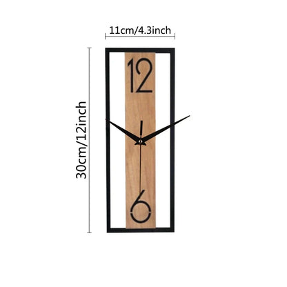 Rectangular Wood Grain Wall Clock