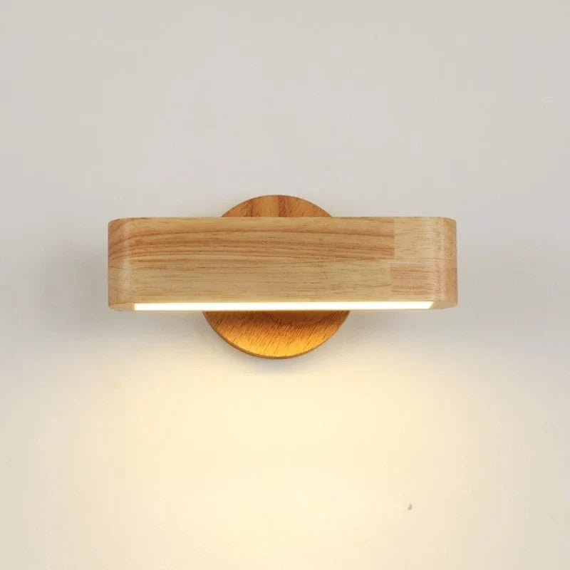 Rotating Wood and Aluminium Sconce
