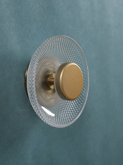 Textured Glass Disc Wall Light