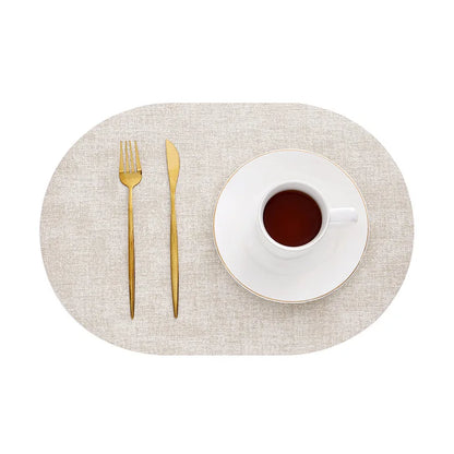 LinoMat Oval Leather Placemats