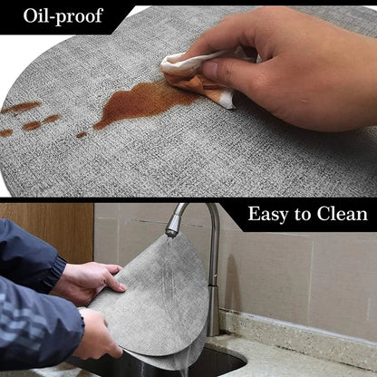 LinoMat Oval Leather Placemats