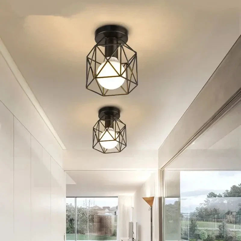 Geometric Cage Ceiling Light