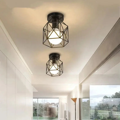 Geometric Cage Ceiling Light
