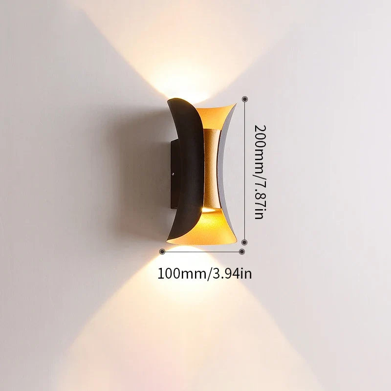 Black and Gold Up Down Wall Light