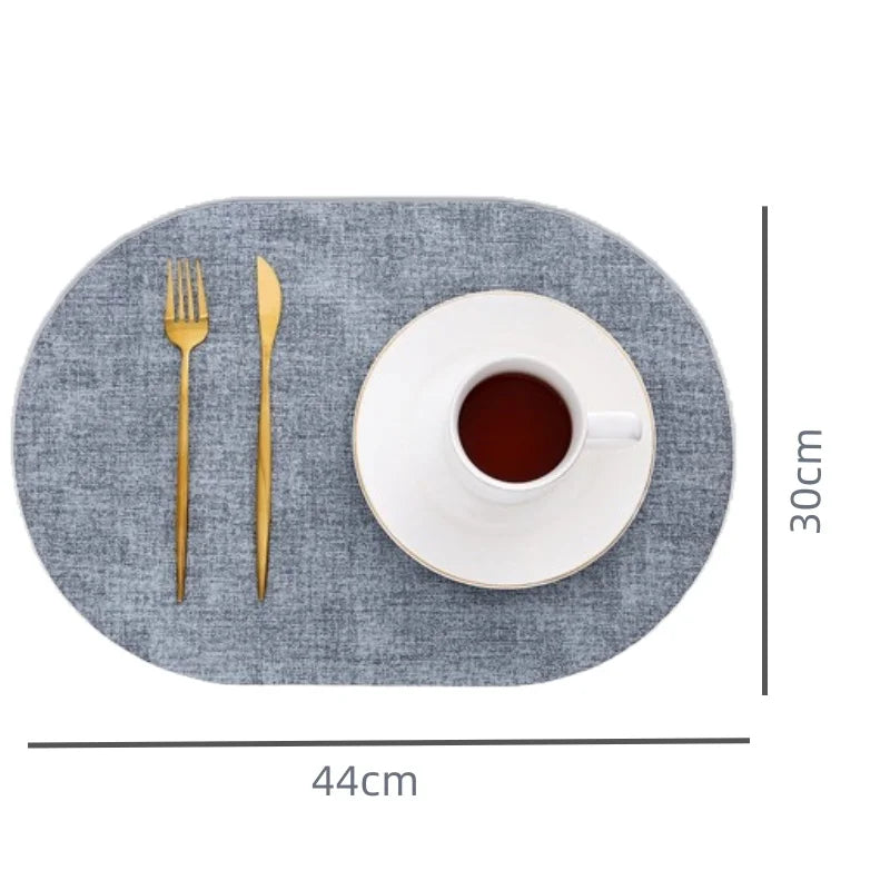 LinoMat Oval Leather Placemats