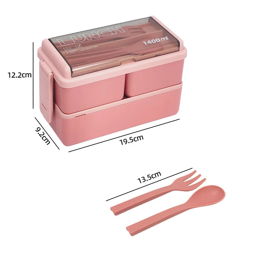1400ml Double Layer Bento Box