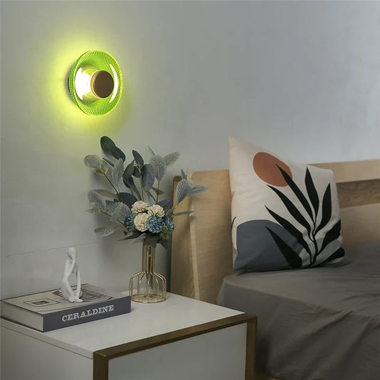 Textured Glass Disc Wall Light