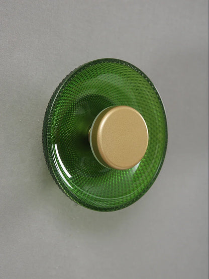 Textured Glass Disc Wall Light