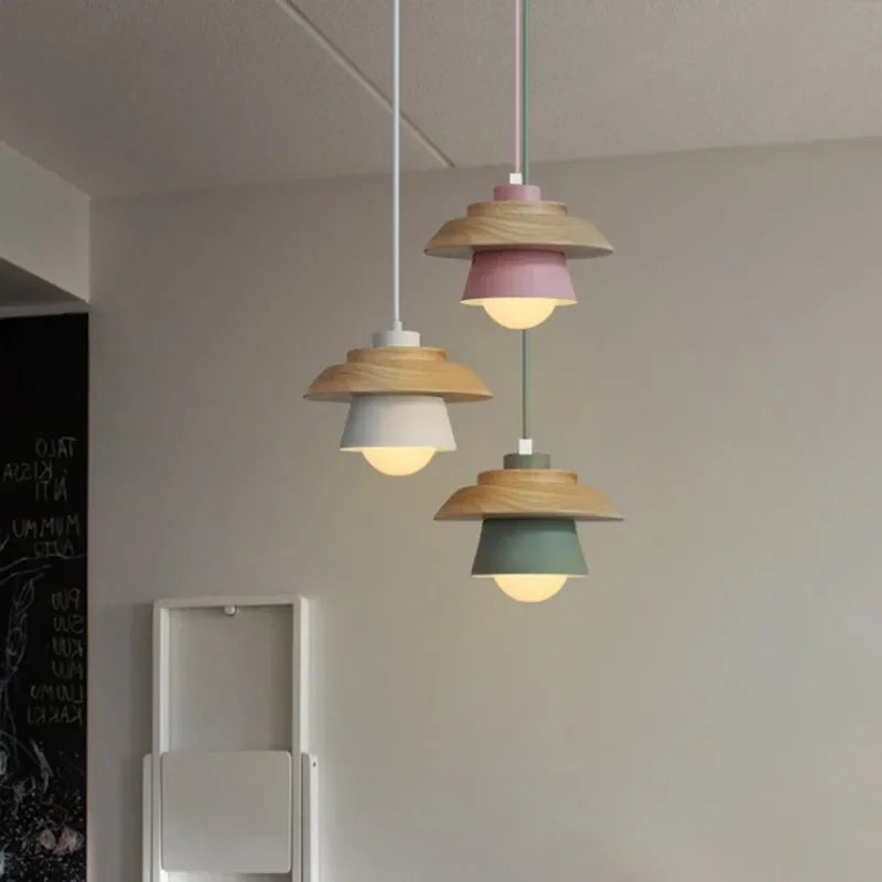Nordic Wood Macaron Pendant