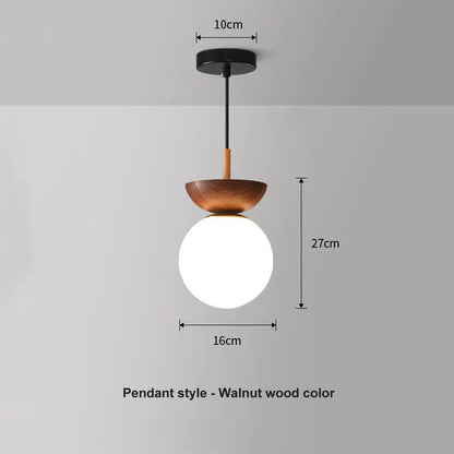 Opal Glass Ball Wood Light