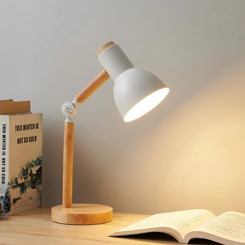 Nordic Wooden Adjustable Desk Lamp