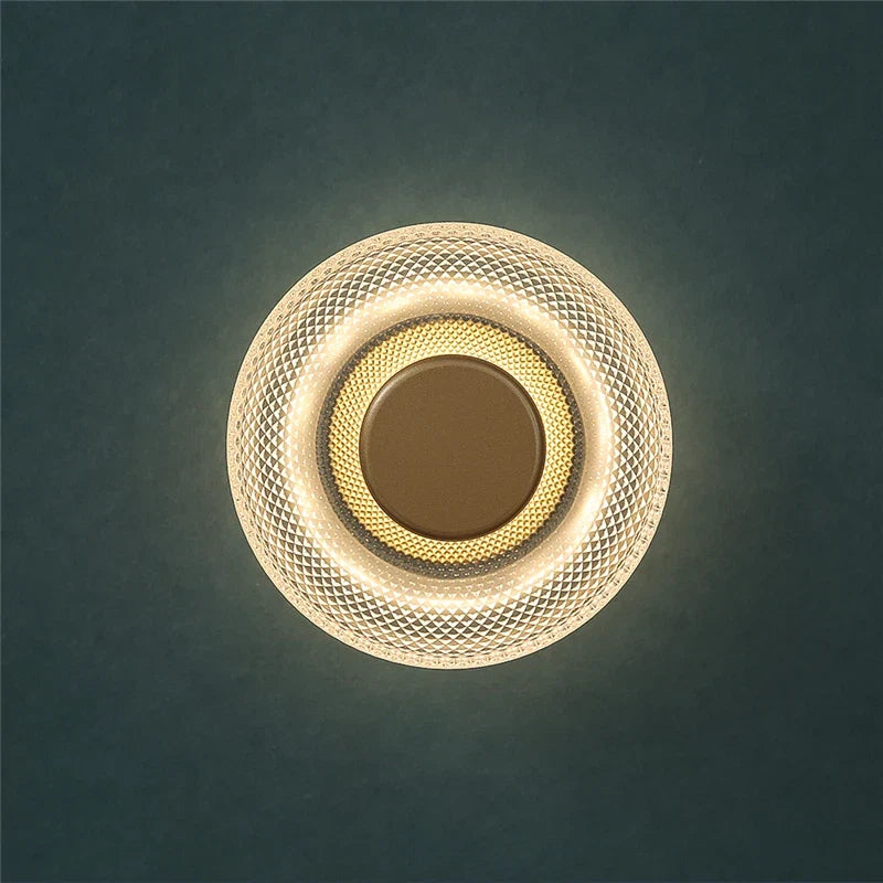 Textured Glass Disc Wall Light