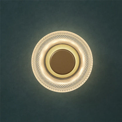 Textured Glass Disc Wall Light