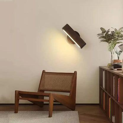Rotating Wood and Aluminium Sconce