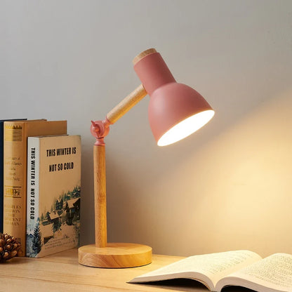 Nordic Wooden Adjustable Desk Lamp