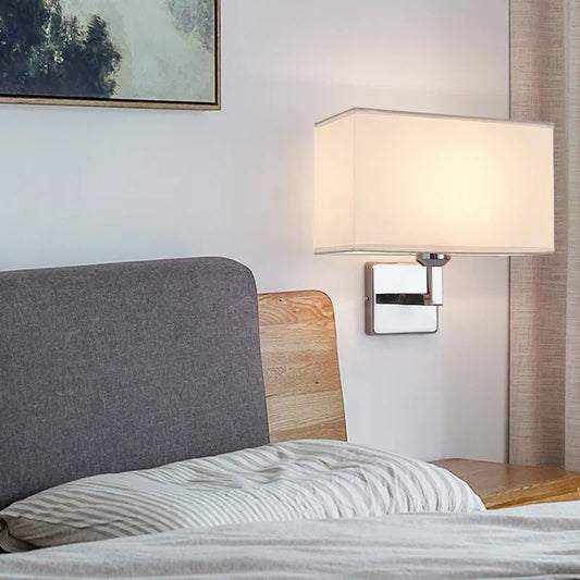 Fabric Sconce with Reading Light
