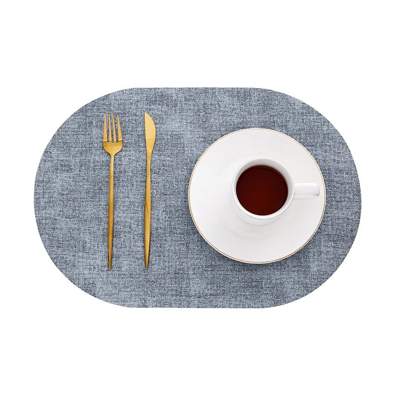 LinoMat Oval Leather Placemats