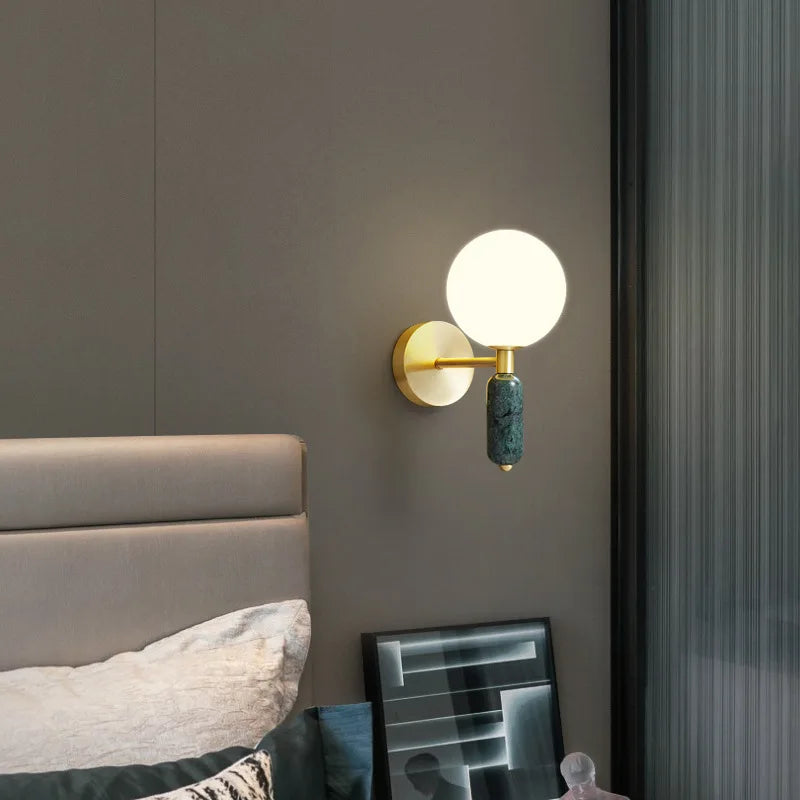 Marble and Glass Wall Sconce