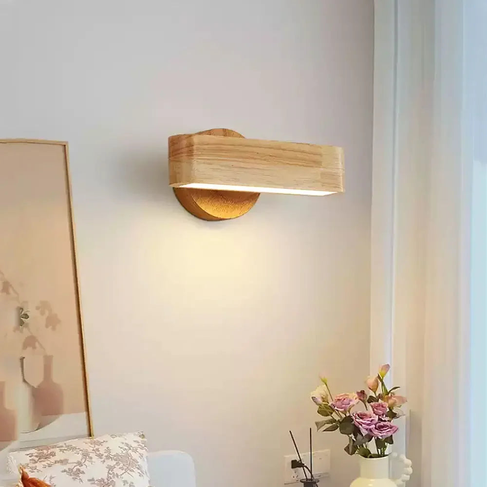Rotating Wood and Aluminium Sconce