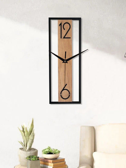 Rectangular Wood Grain Wall Clock