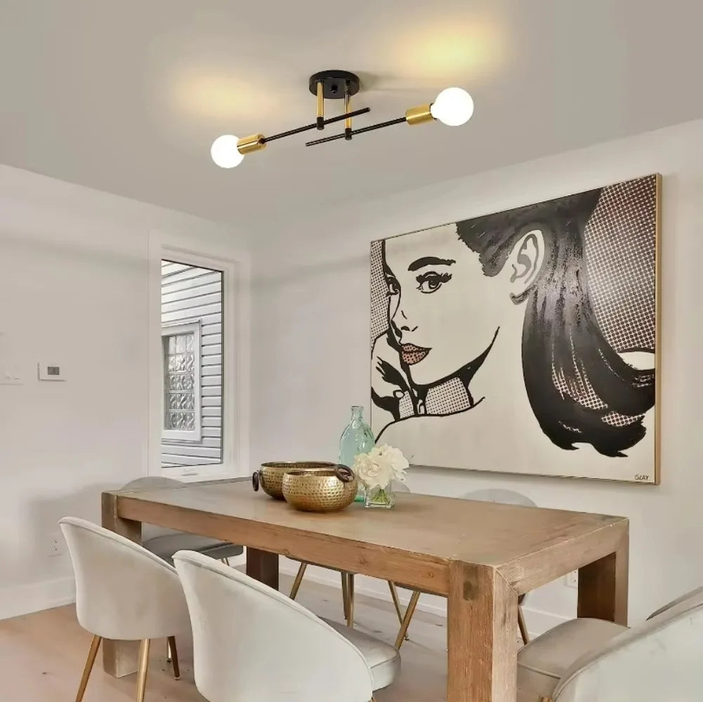 2-Light Flush Mount Chandelier