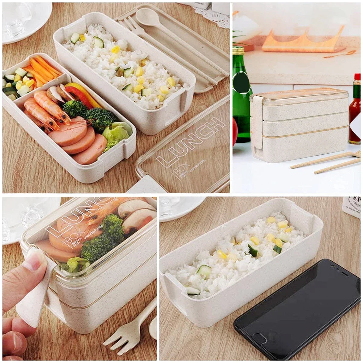 EcoStack Wheat Straw Bento Box