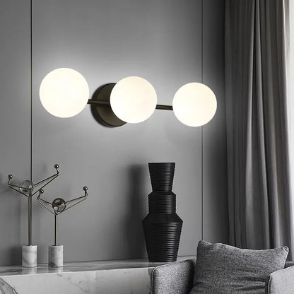 Triple Globe Glass Wall Light