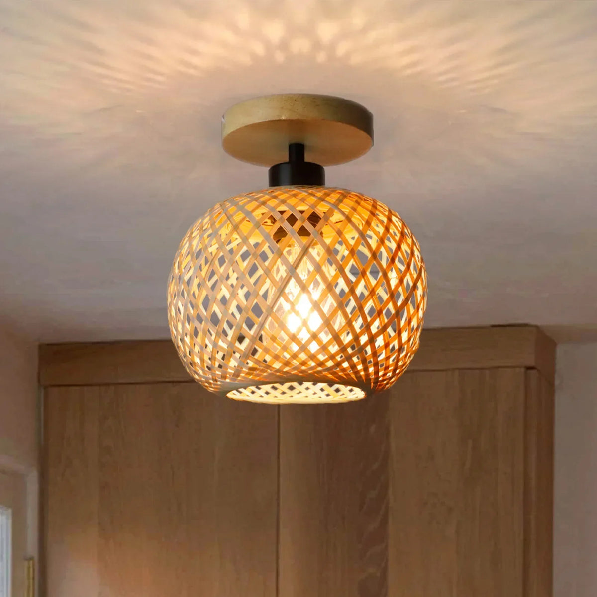 Natura Woven Bamboo Ceiling Lamp
