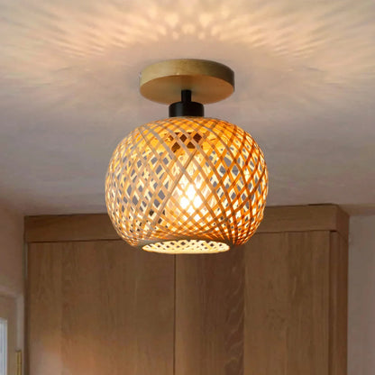 Natura Woven Bamboo Ceiling Lamp