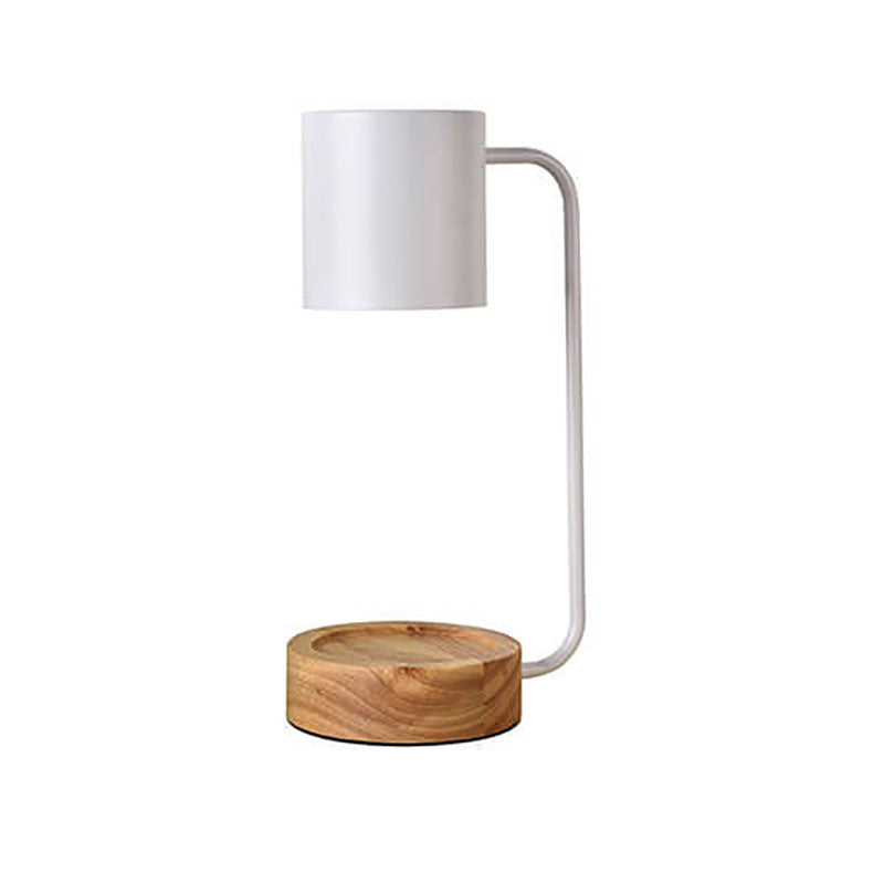 Japanese Wood and Metal Table Lamp