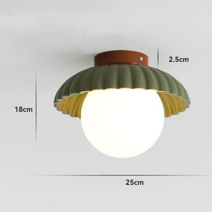 Iron and Glass Ceiling Light