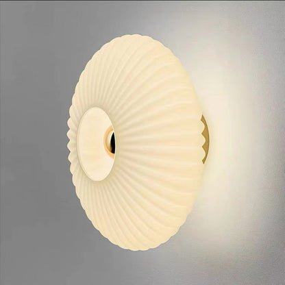 Vintage Ribbed Glass Wall Sconce