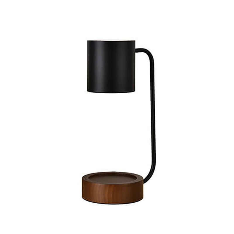 Japanese Wood and Metal Table Lamp