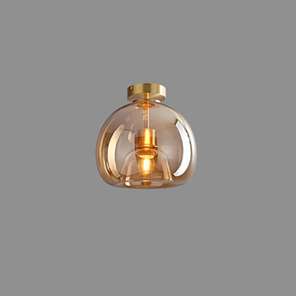 Glass Ball Semi Flush Ceiling Light