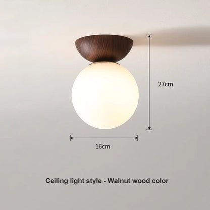 Opal Glass Ball Wood Light