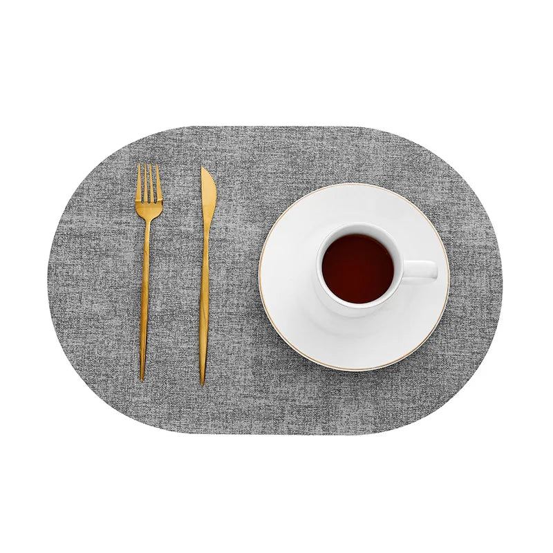 LinoMat Oval Leather Placemats