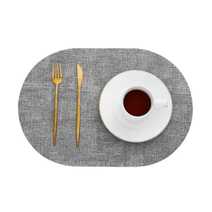 LinoMat Oval Leather Placemats