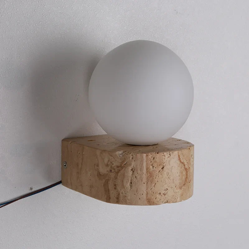 Yellow Travertine Wall Sconce