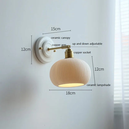 Cream Ceramic Flower Wall Lamp