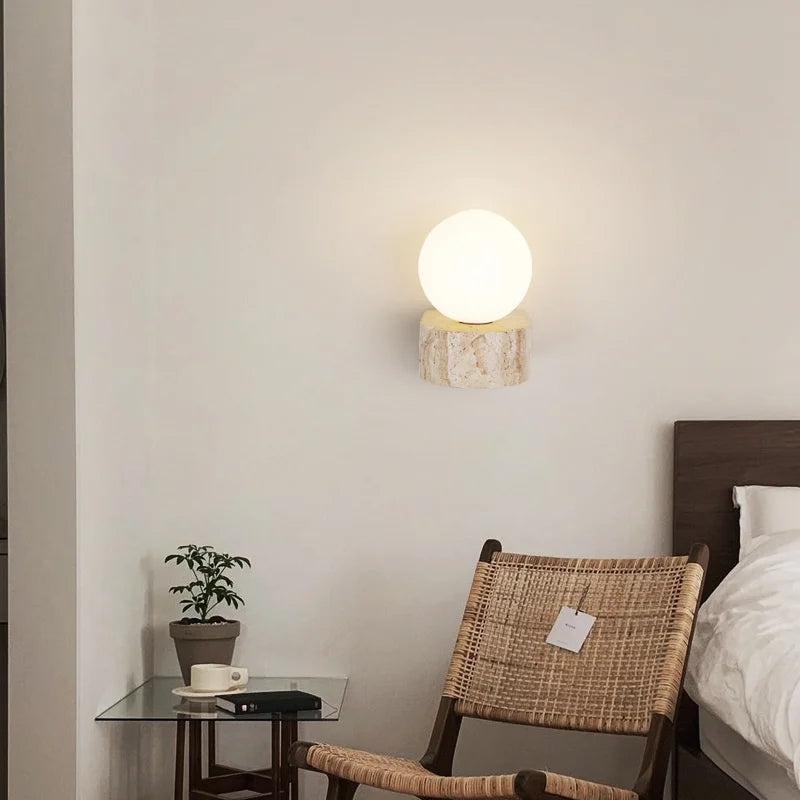 Yellow Travertine Wall Sconce