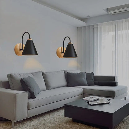 Nordic Beam Wood and Iron Sconce