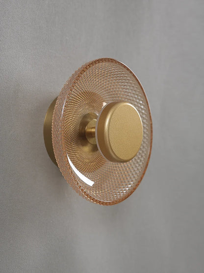 Textured Glass Disc Wall Light