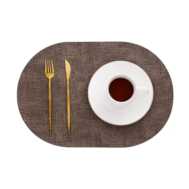 LinoMat Oval Leather Placemats