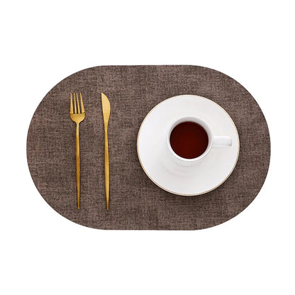 LinoMat Oval Leather Placemats