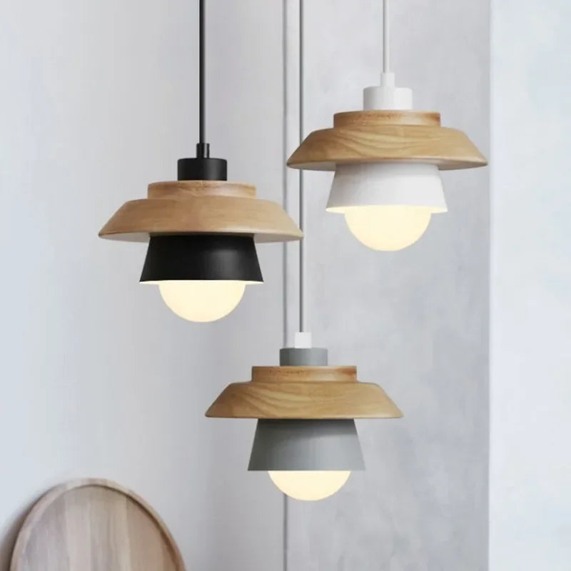 Nordic Wood Macaron Pendant