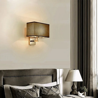 Fabric Sconce with Reading Light