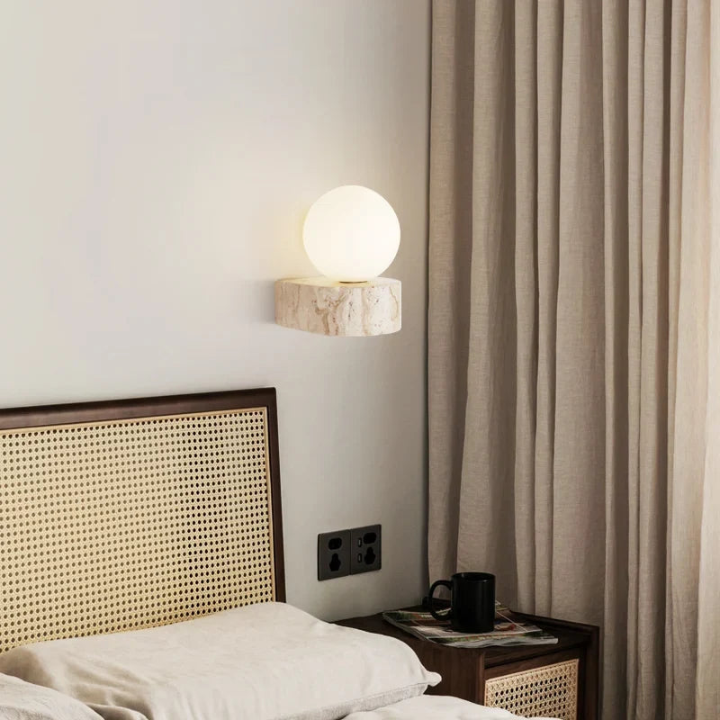 Yellow Travertine Wall Sconce
