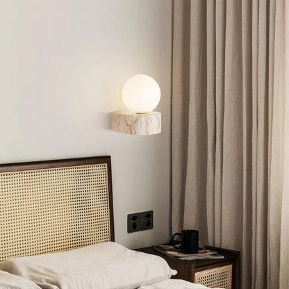 Yellow Travertine Wall Sconce